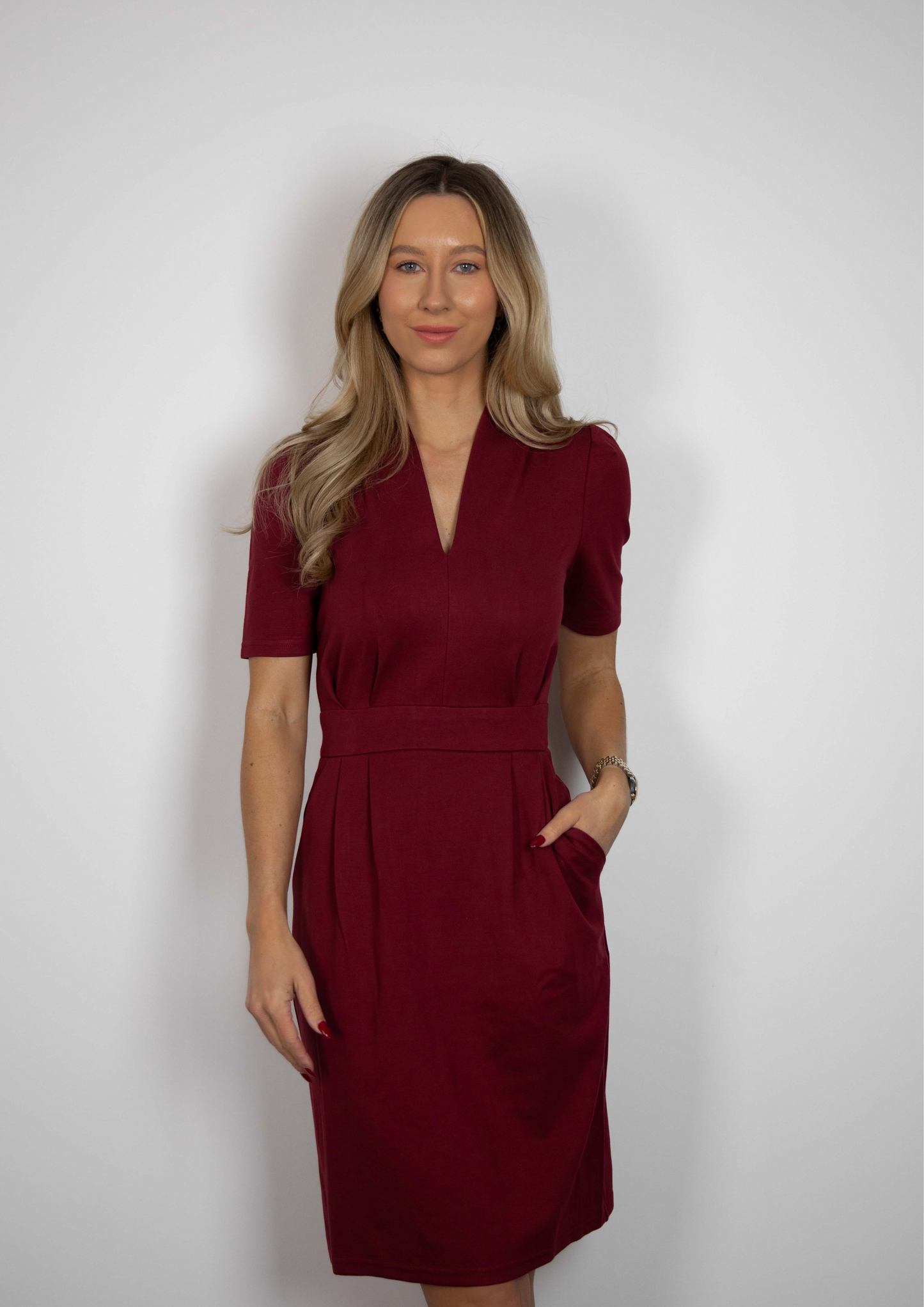 Burgundy Pencil Dress
