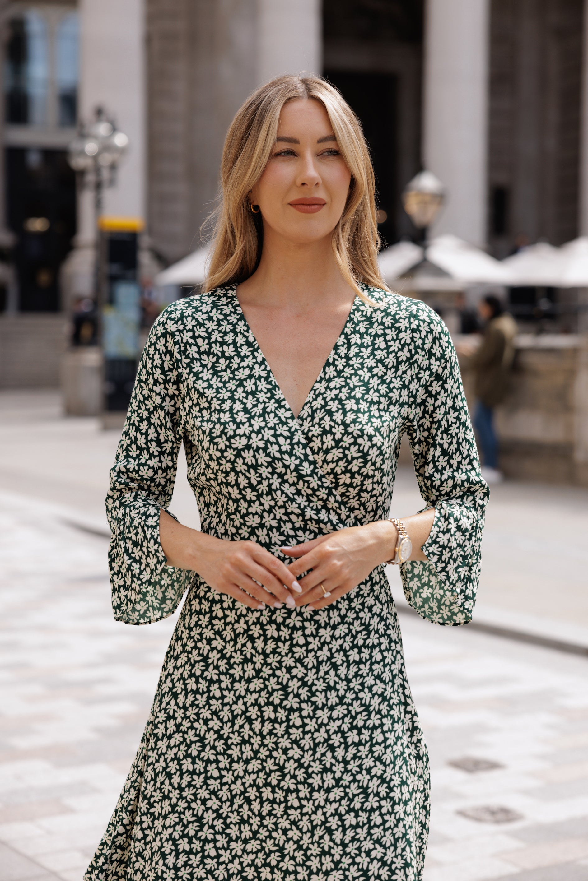 Green Floral Wrap Dress Limited Edition