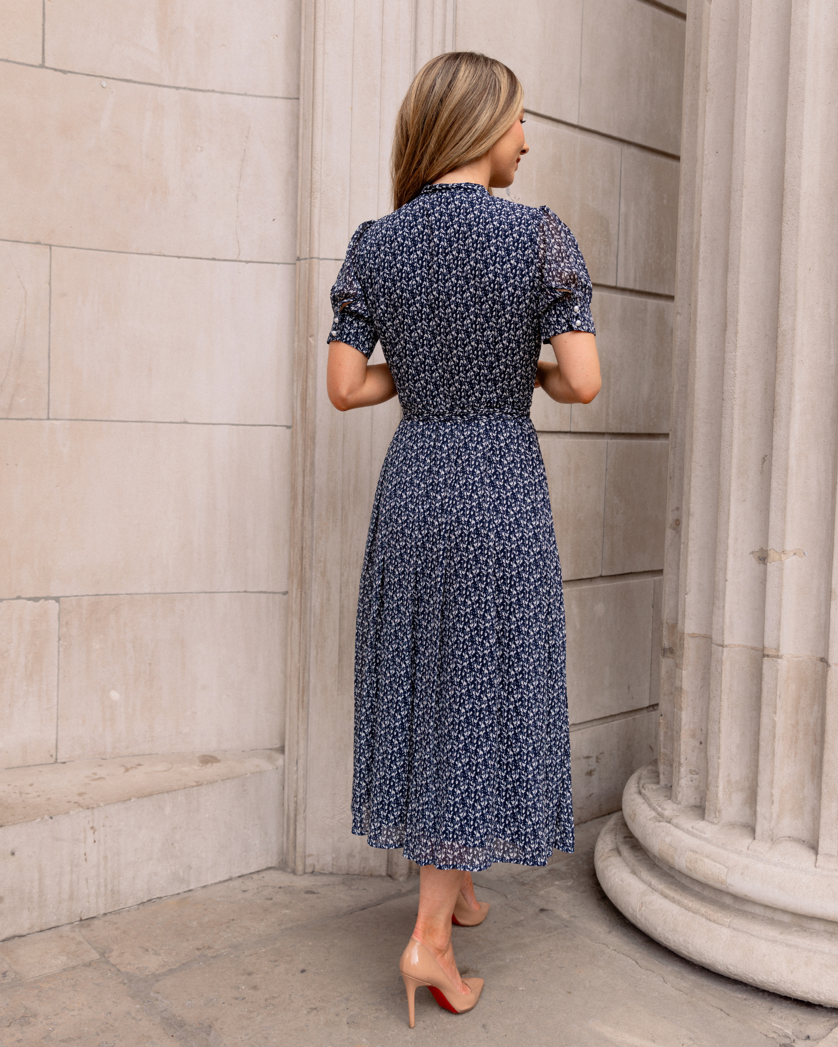 blue chiffon bow midi dress Lace & Beads - Midi Dress - Women - Polyester - 2 US