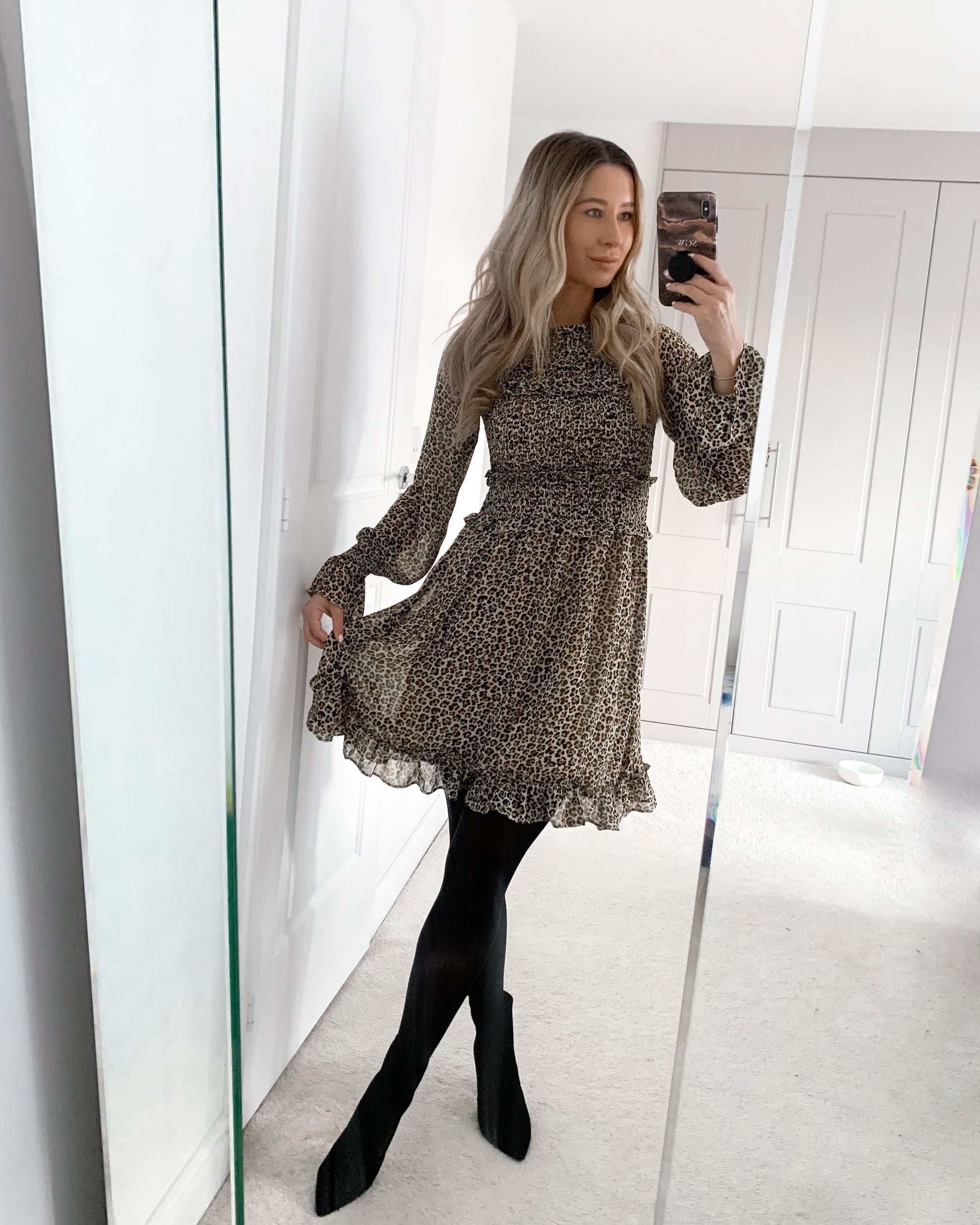 Ppsnabha Plus Size Leopard Dress Leopard Print Smock Dress With